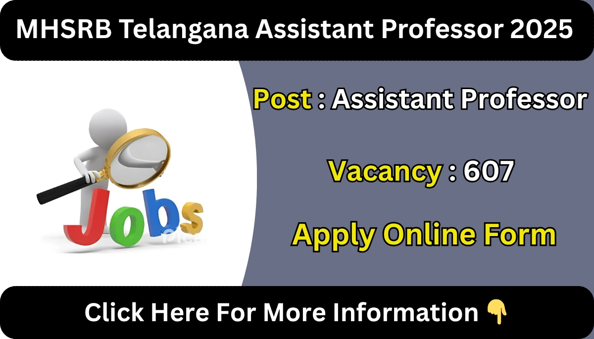 MHSRB Telangana Assistant Professor Recruitment 2025